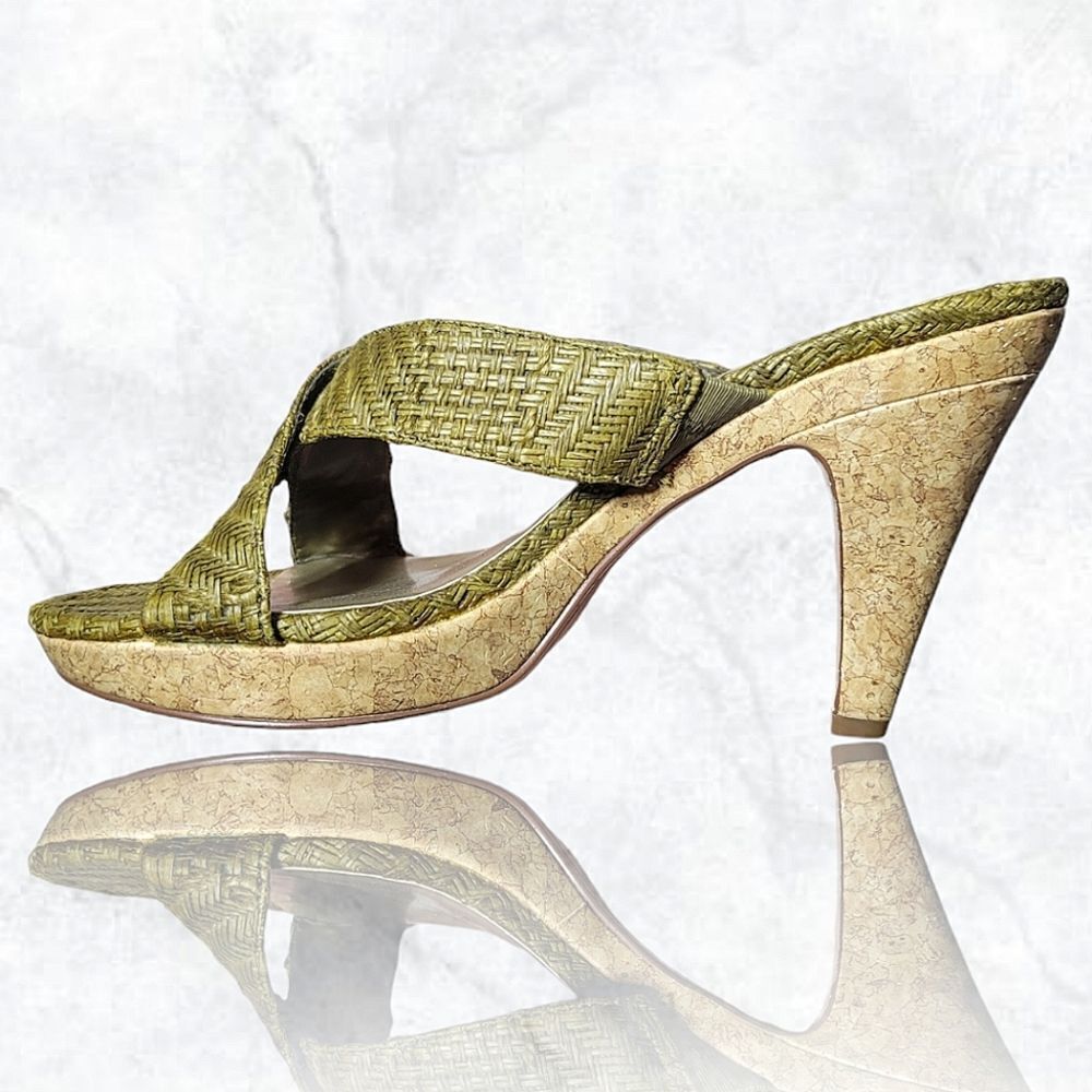 Ann Marino Green and Tan Heels